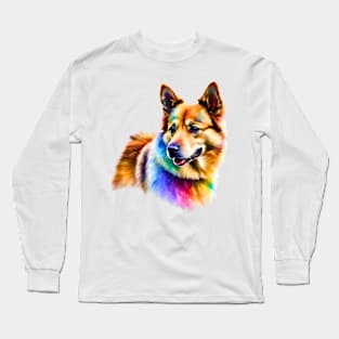 Pop-Art Norwegian Buhund Impressionism Long Sleeve T-Shirt